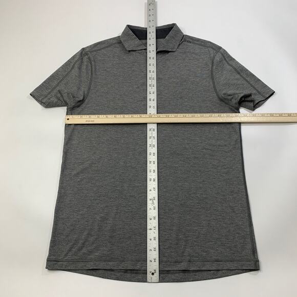 Lululemon Polo Shirt Mens L Large Graphite Evolution Short Sleeve Performance - Picture 3 of 7